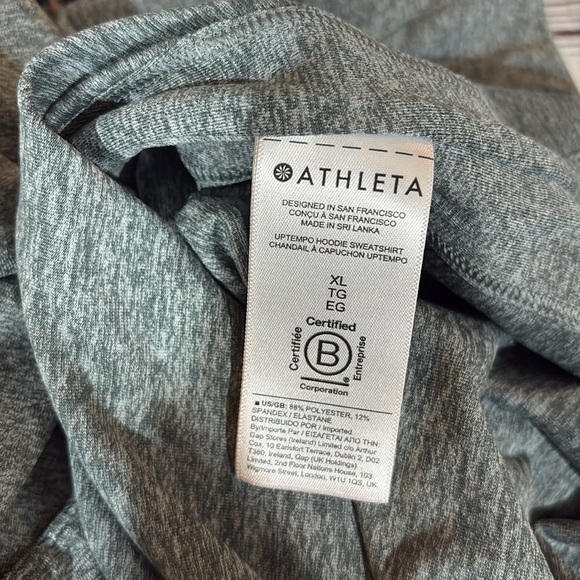 Athleta Heather Light Green Uptempo Hoodie Sweatshirt - Picture 4 of 9